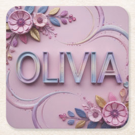 Posavasos Cuadrado De Papel Conjunto de escayas de Olivia rosa