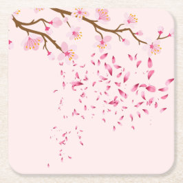 Posavasos Cuadrado De Papel Conjunto de escayas rosadas