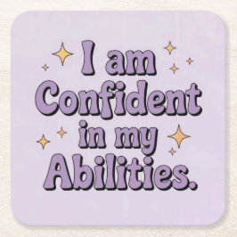 Posavasos Cuadrado De Papel Conjunto de escayola de lavanda de confianza