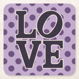 Posavasos Cuadrado De Papel Conjunto de la cubeta de la lavadora Purple LOVE