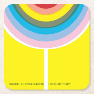 Posavasos Cuadrado De Papel Conjunto de montaña de colores "El amor está aquí 