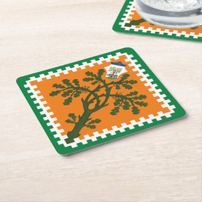 Posavasos Cuadrado De Papel Contrada della Selva Palio di Siena (En perspectiva)