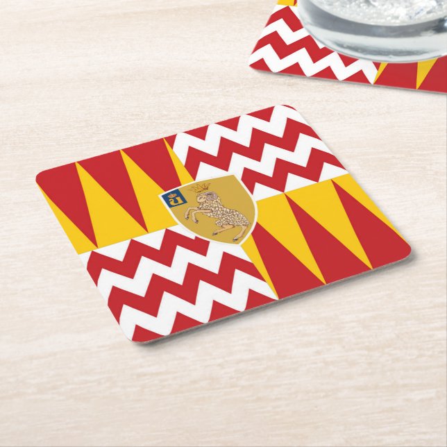 Posavasos Cuadrado De Papel Contrada di Valdimontone (Valle del Ram) (En perspectiva)