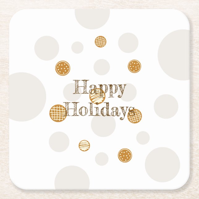 Posavasos Cuadrado De Papel Cookies de Gingerbread (Anverso)