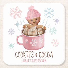 Posavasos Cuadrado De Papel Cookies de pan de jengibre y Chica de cacao Baby S
