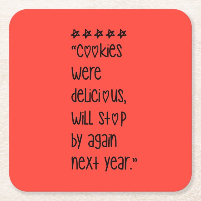Posavasos Cuadrado De Papel Cookies were delicious (Anverso)