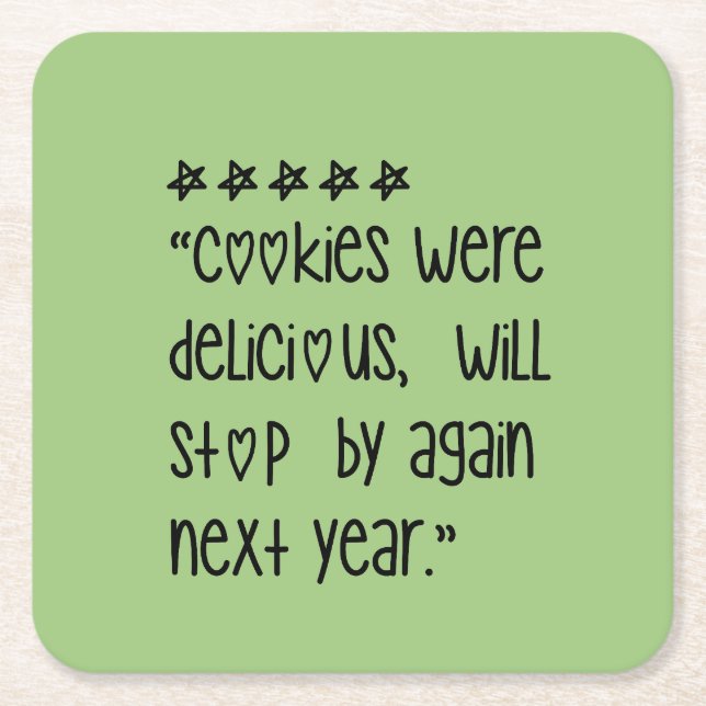 Posavasos Cuadrado De Papel Cookies were delicious (Anverso)