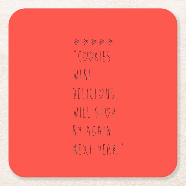 Posavasos Cuadrado De Papel Cookies were delicious (Anverso)