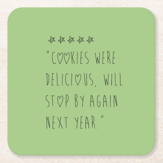 Posavasos Cuadrado De Papel Cookies were delicious (Anverso)