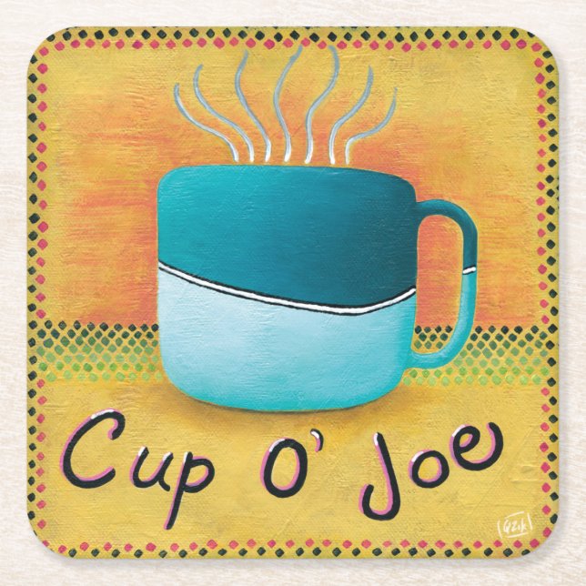 Posavasos Cuadrado De Papel Copa de Joe Coasters (Anverso)
