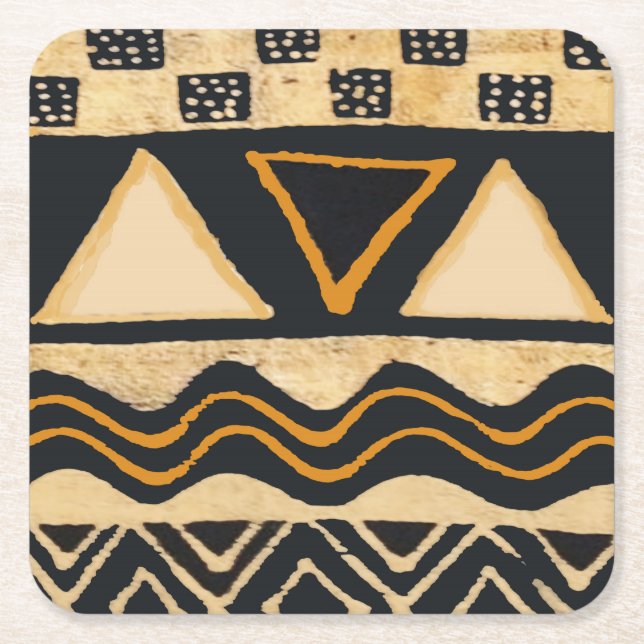 Posavasos Cuadrado De Papel Copas de África (Anverso)