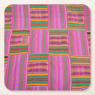 Posavasos Cuadrado De Papel Copas de papel de patrón africano