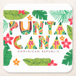 Posavasos Cuadrado De Papel Copas de Punta Cana