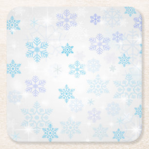 Posavasos Cuadrado De Papel Copos de nieve