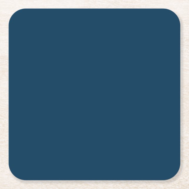 Posavasos Cuadrado De Papel Copos de papel sólido azul prusiano (Anverso)