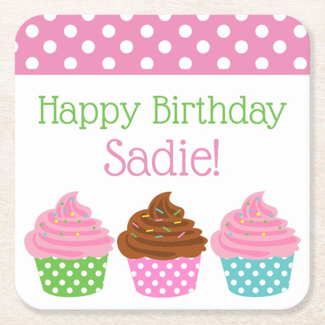 Posavasos Cuadrado De Papel Copos de poliéster de papel personalizados (Anverso)