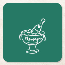 Posavasos Cuadrado De Papel Coquette Champagne