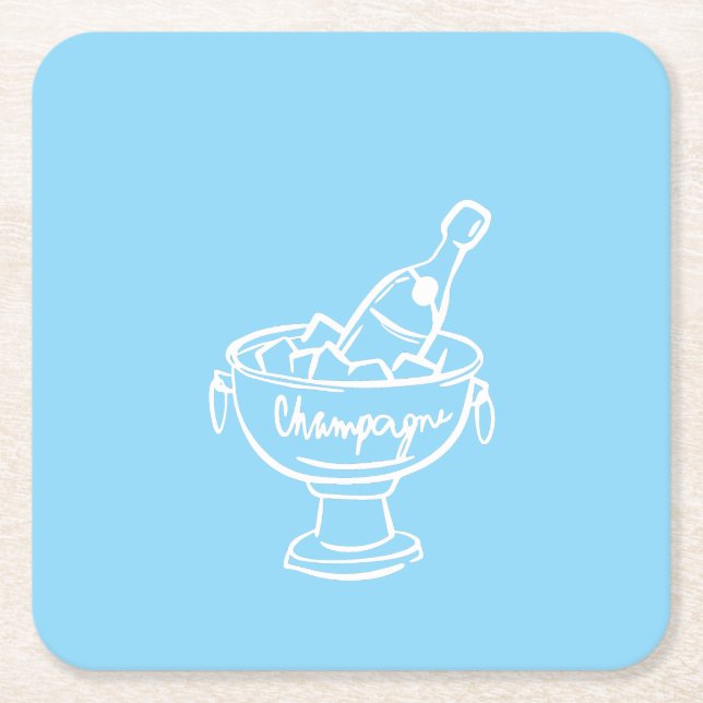 Posavasos Cuadrado De Papel Coquette Champagne (Anverso)