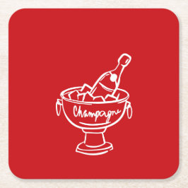 Posavasos Cuadrado De Papel Coquette Champagne