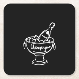 Posavasos Cuadrado De Papel Coquette Champagne