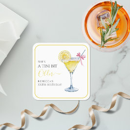 Posavasos Cuadrado De Papel Coquette Lemon Cocktail A Tini Bit Older Birthday