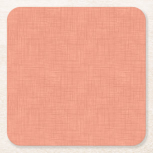Posavasos Cuadrado De Papel Coral texturado "calmante". sólido popular