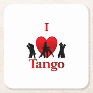 Posavasos Cuadrado De Papel Corazón del tango