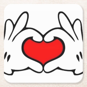 Posavasos Cuadrado De Papel Corazón Mano 