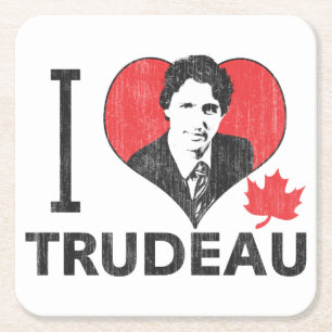 Posavasos Cuadrado De Papel Corazón Trudeau