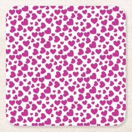 Posavasos Cuadrado De Papel Corazones de Tamaño y Color Aleatorios