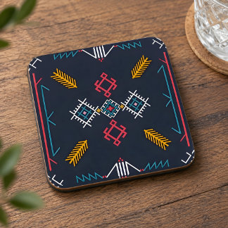 Posavasos Cuadrado De Papel corcho amazigh