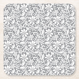 Posavasos Cuadrado De Papel Cordón blanco 1