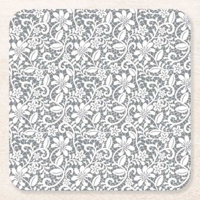 Posavasos Cuadrado De Papel Cordón blanco 1 (Anverso)