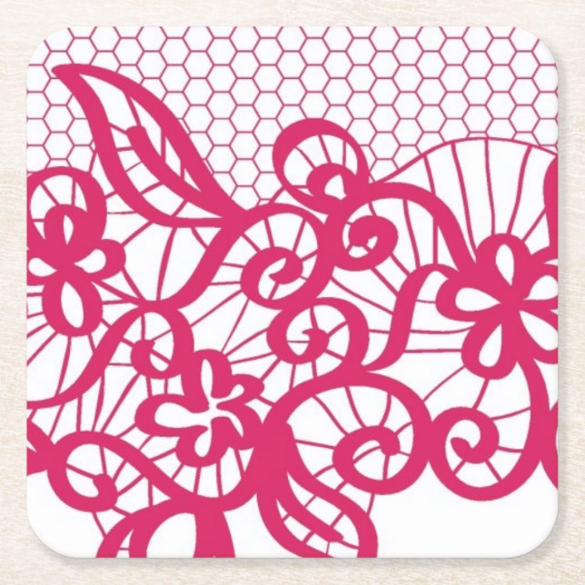 Posavasos Cuadrado De Papel Cordón rojo (Anverso)