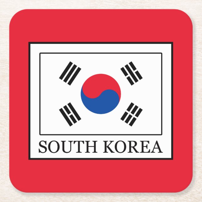 Posavasos Cuadrado De Papel Corea del Sur (Anverso)
