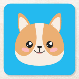 Posavasos Cuadrado De Papel Corgi