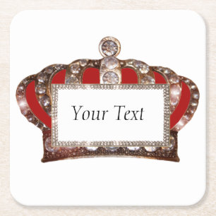 Posavasos Cuadrado De Papel Corona real personalizada