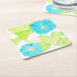 Posavasos Cuadrado De Papel Correhuela azul