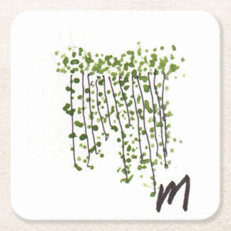 Posavasos Cuadrado De Papel Cortina verde
