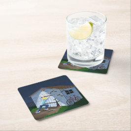 Posavasos Cuadrado De Papel Cosas que caen en la noche