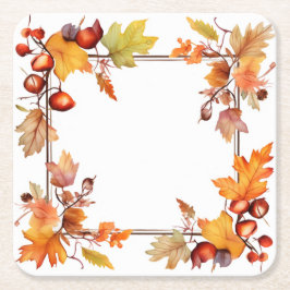 Posavasos Cuadrado De Papel Cosecha de otoño: cosecha de flores