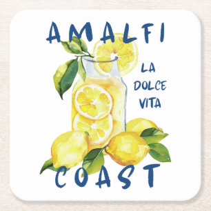 Posavasos Cuadrado De Papel Costa de Amalfi – La Dolce Vita Limoncello Limones