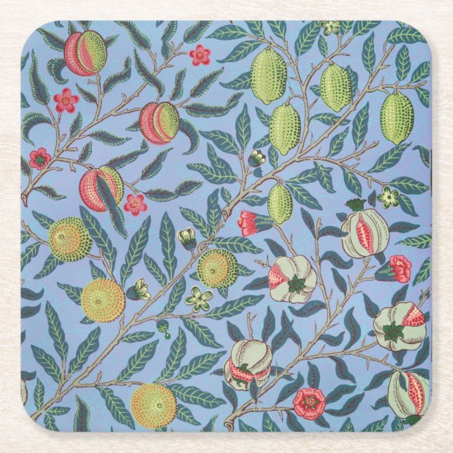 POSAVASOS CUADRADO DE PAPEL COSTERA DE PAPEL CUADRADO DE WILLIAM MORRIS "POMEG (Anverso)