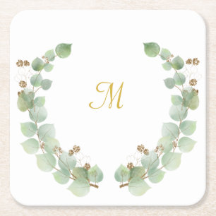 POSAVASOS CUADRADO DE PAPEL COSTERA DE PAPEL EUCALYPTUS GOLD SQUARE