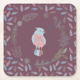 POSAVASOS CUADRADO DE PAPEL COSTERA DE PAPEL: PÁJAROS CANTADORES