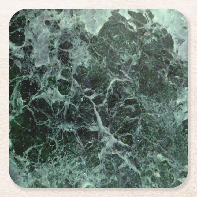 Posavasos Cuadrado De Papel Costeras de mármol verde (Anverso)