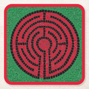 Posavasos Cuadrado De Papel Costeras de papel cuadradas LABYRINTH IX