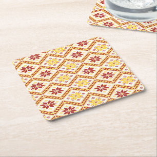 Posavasos Cuadrado De Papel Costilla decorativa de Ucrania