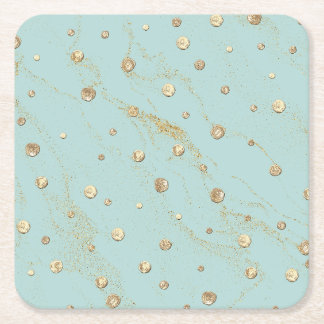 Posavasos Cuadrado De Papel Costura cuadrada de oro