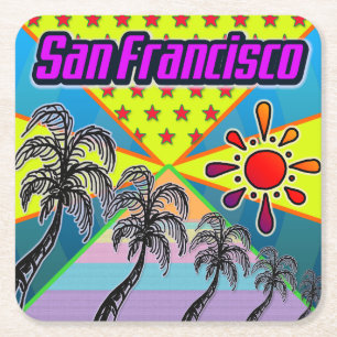 Posavasos Cuadrado De Papel Costura de la libertad de San Francisco